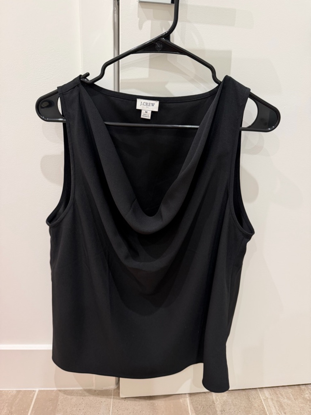 J. Crew Black Draped Cowl Neck Sleeveless Camisole